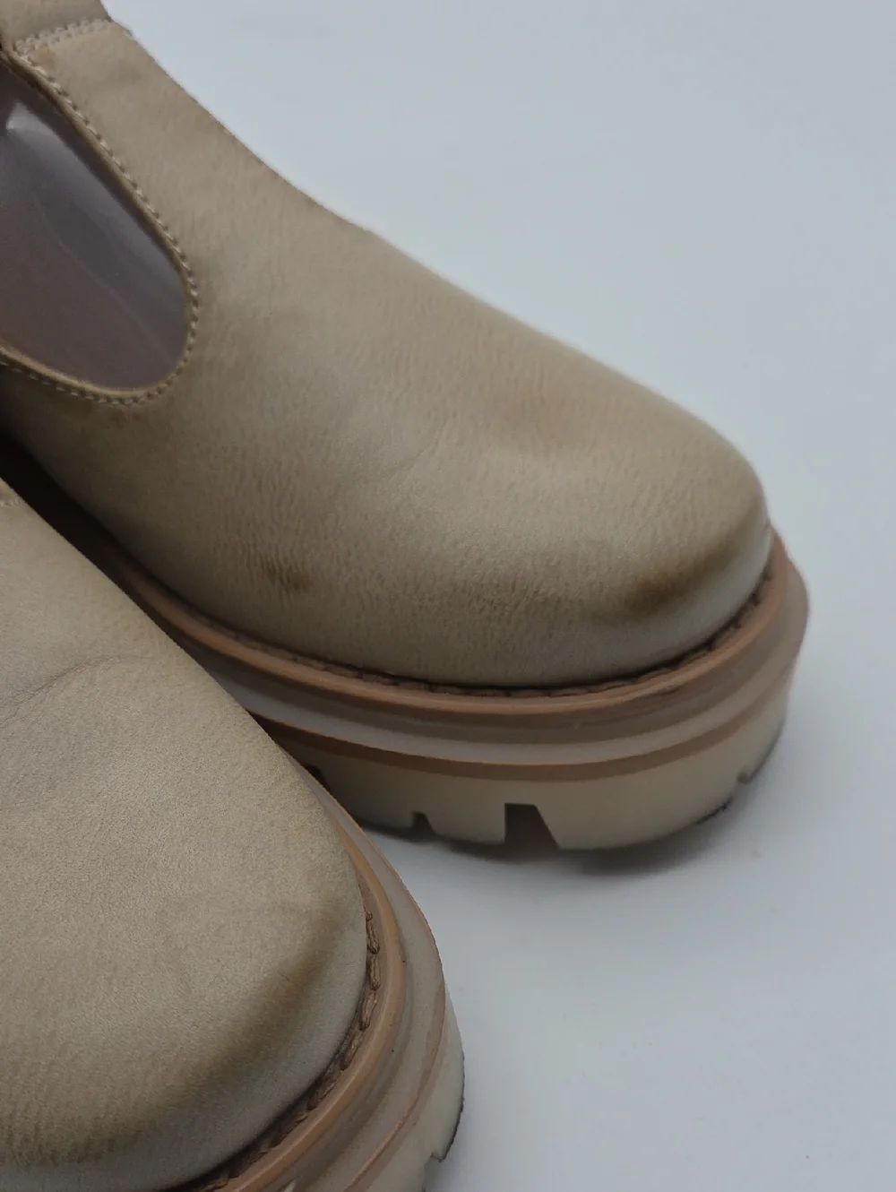 Korks Vega Platform Lug Sole‎ Mary Jane Shoes Cream Women's 8